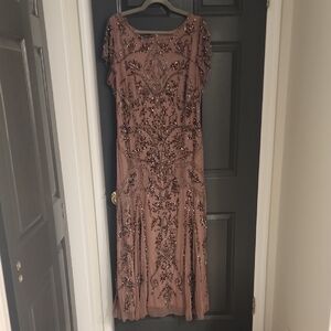 Pisarro Nights Beaded Mauve Evening Dress